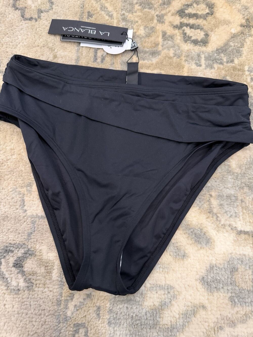 La Blanca Sz 10 Black Swim Bottom Tummy Control NWT